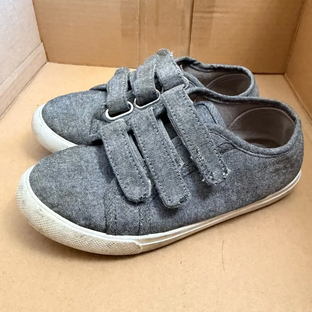 Fabkids Boys Tennis Shoes Sneakers 3 Strap Closure Gray Size 13